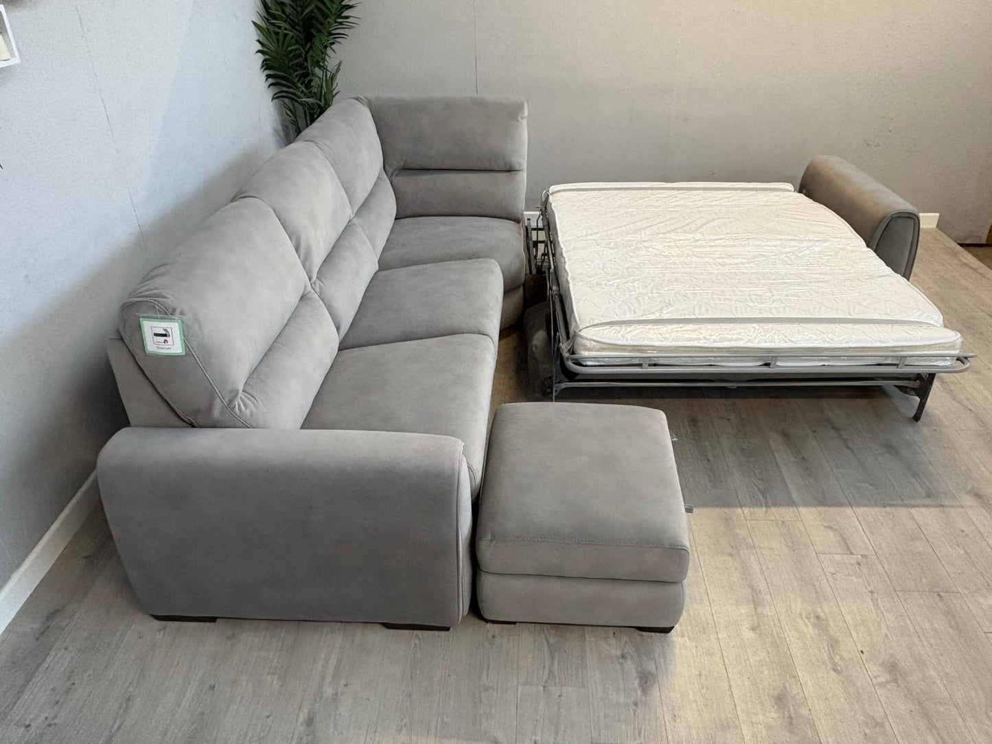 Furniture Village FLEX Fabric Large RHF Corner Sofa Bed + Footstool - RRP £3,390