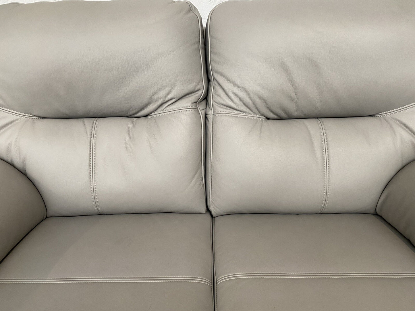 F. Village. G Plan - SEATTLE Leather 2 Seater Sofa, Cambridge Grey, RRP £3,270