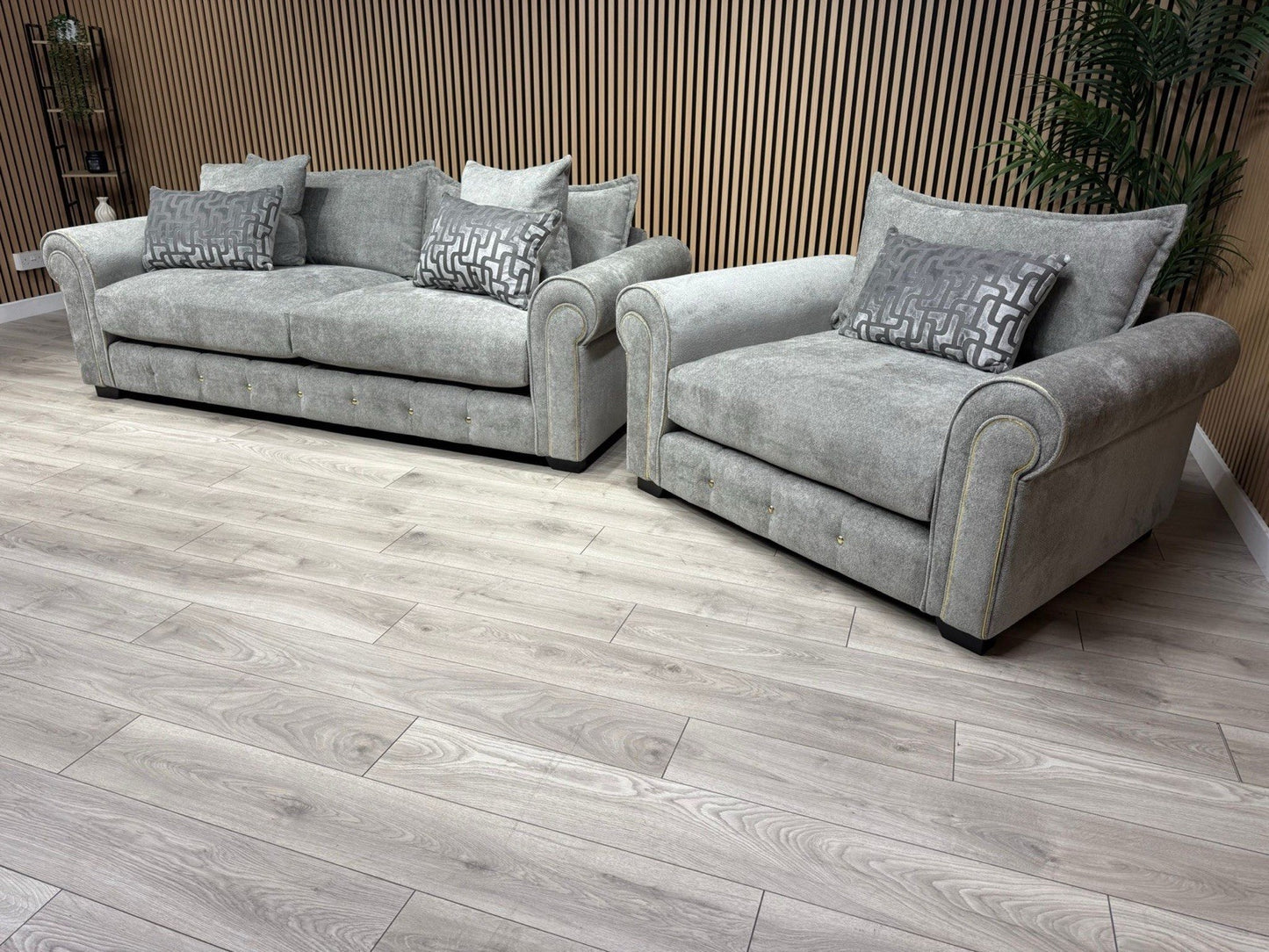 Furniture Village SUMPTUOUS Fabric 4 Seater Sofa + Snuggler Chair - RRP £4,190