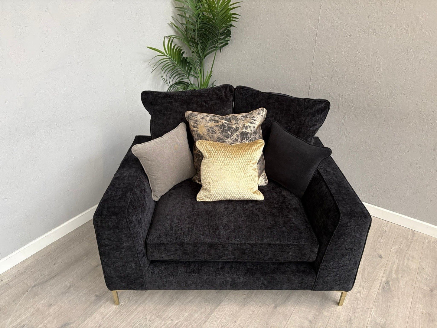 Sofology ROCOCO Fabric Love Seat Armchair / Chair, Verbier Jet - RRP £1599