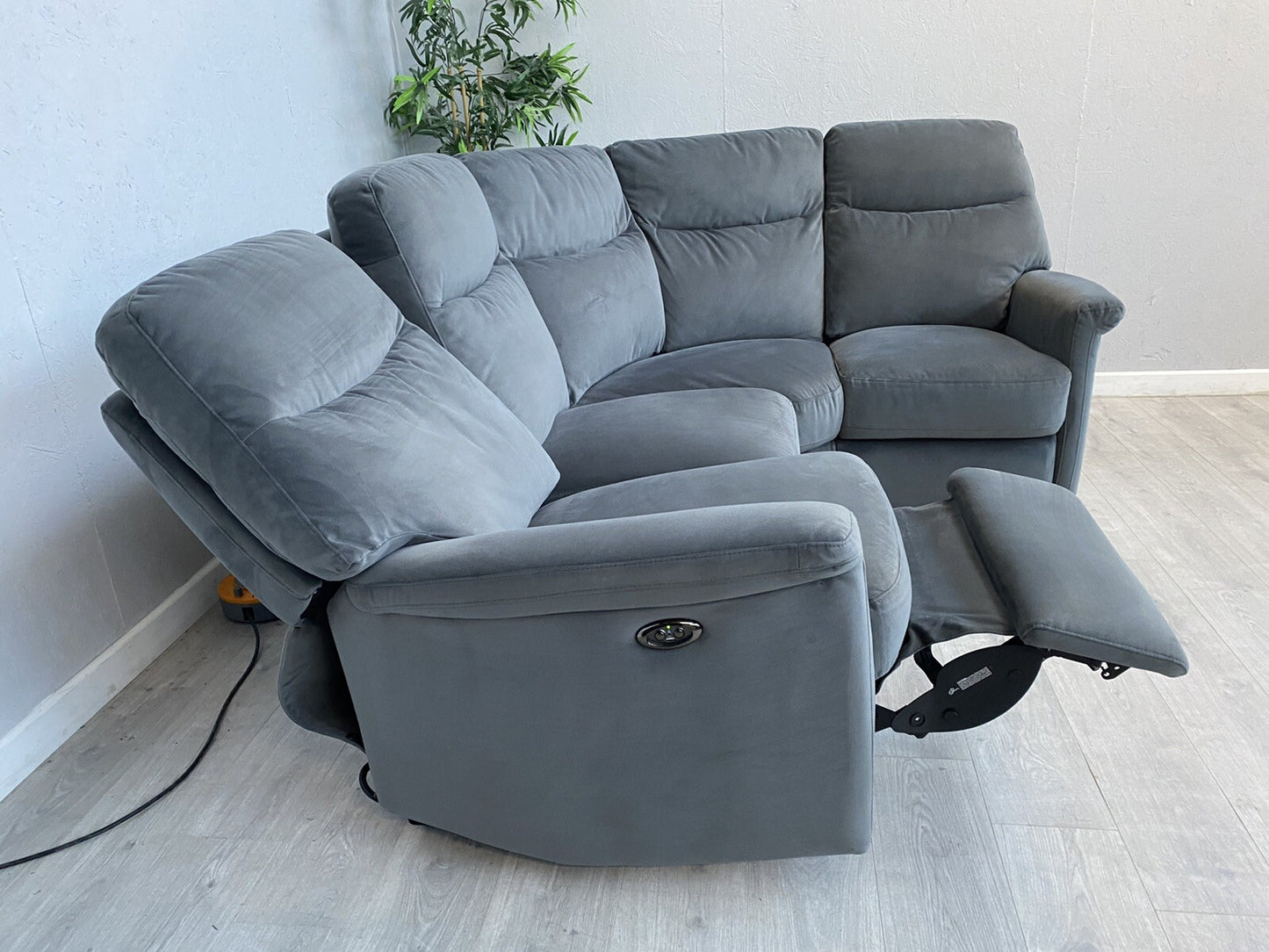Furniture Village LILLE Fabric Compact Corner Sofa, Power Recliner - RRP £1,895