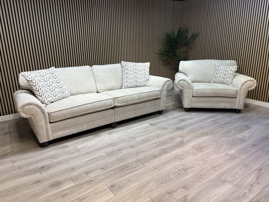 NEW BLENHEIM Fabric 4 Seater Sofa + Loveseat Armchair - RRP £4,540