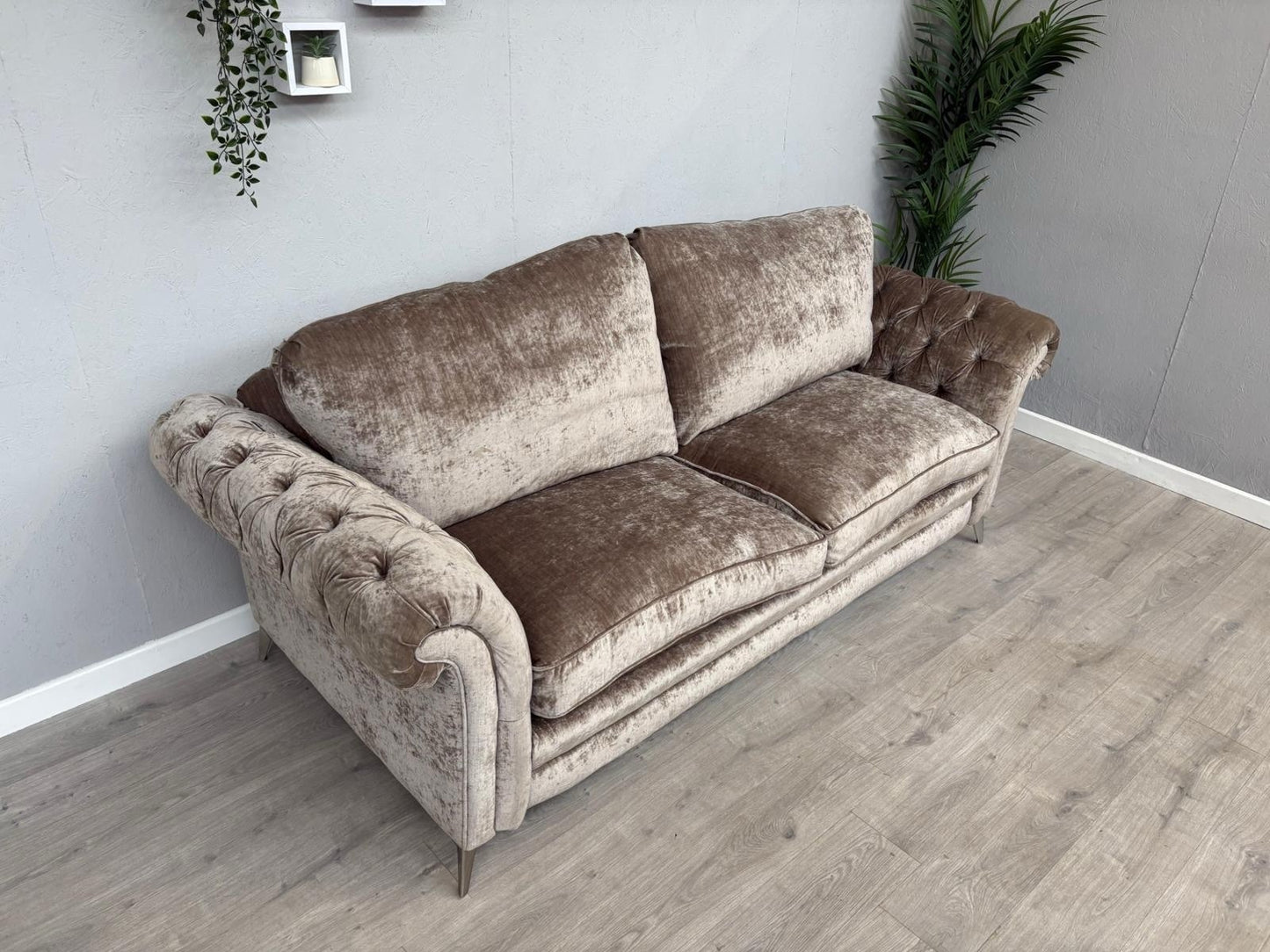 DFS Loch Leven Fabric 3 Seater Chesterfield Sofa - RRP £1499 Ex Display