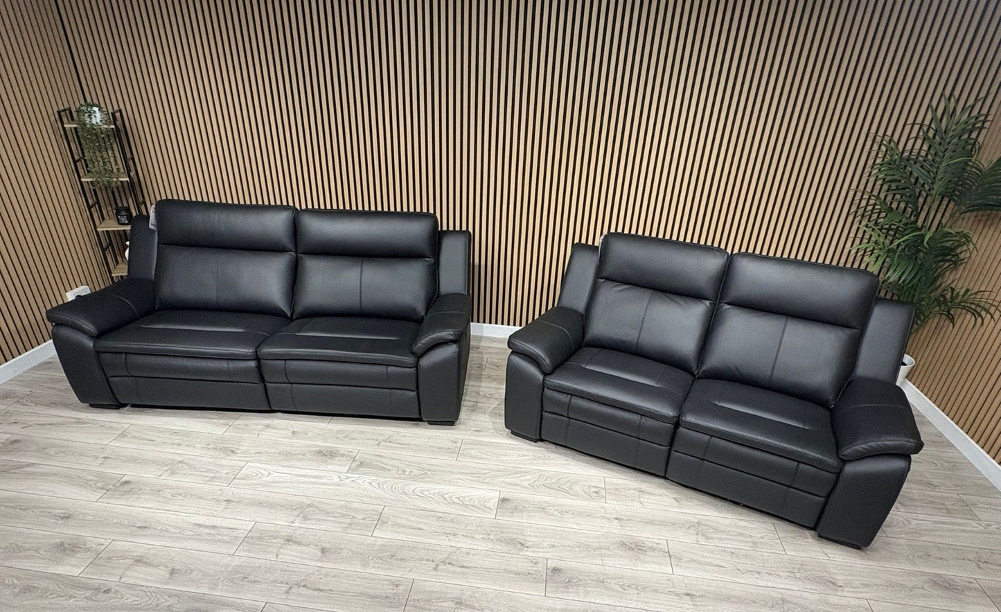 DFS Boston Leather 3 + 2 Seater Sofa Set, Power Recliners RRP: £4495