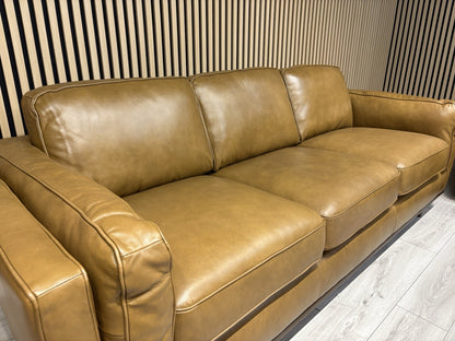 John Lewis Sample VALENCIA Leather 3 Seater Sofa, Caramel - RRP £2299