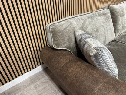 Oakfurnitureland DARWIN 2 Corner 2 Large Fabric Corner Sofa - RRP £2899
