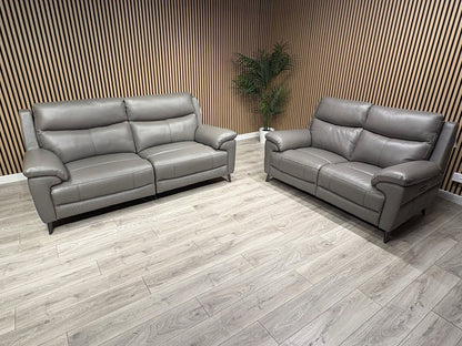 Furniture Village PANACHE Style Leather 3 + 2 Seater Power Recliner Sofa Set