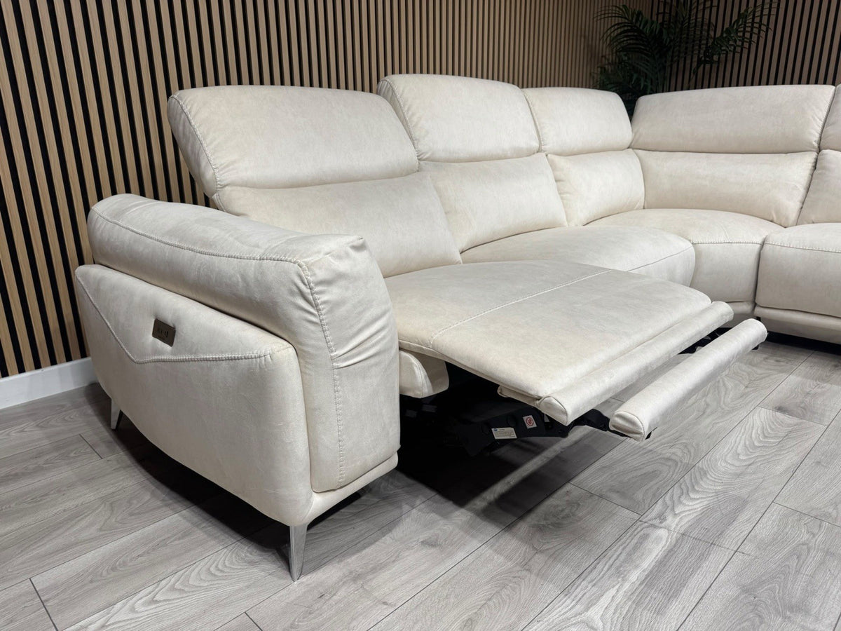 ScS GATTOLINO Fabric Power Recliner Corner Sofa, Manual Head Tilt - RRP £2,999