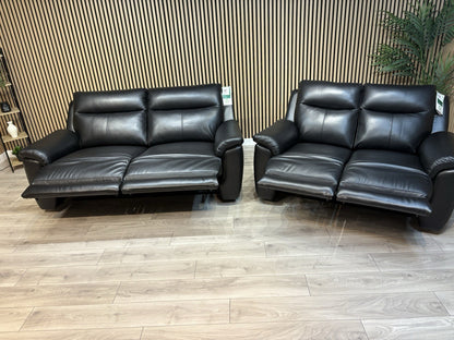 NAVONA 3 Seater + 2 Seater Leather Sofa Set, Power Recliners - RRP £3,498