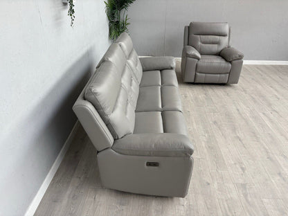DFS Braylan Leather 3 Seater + Armchair, Power Recliner Sofa Set - RRP £2,248