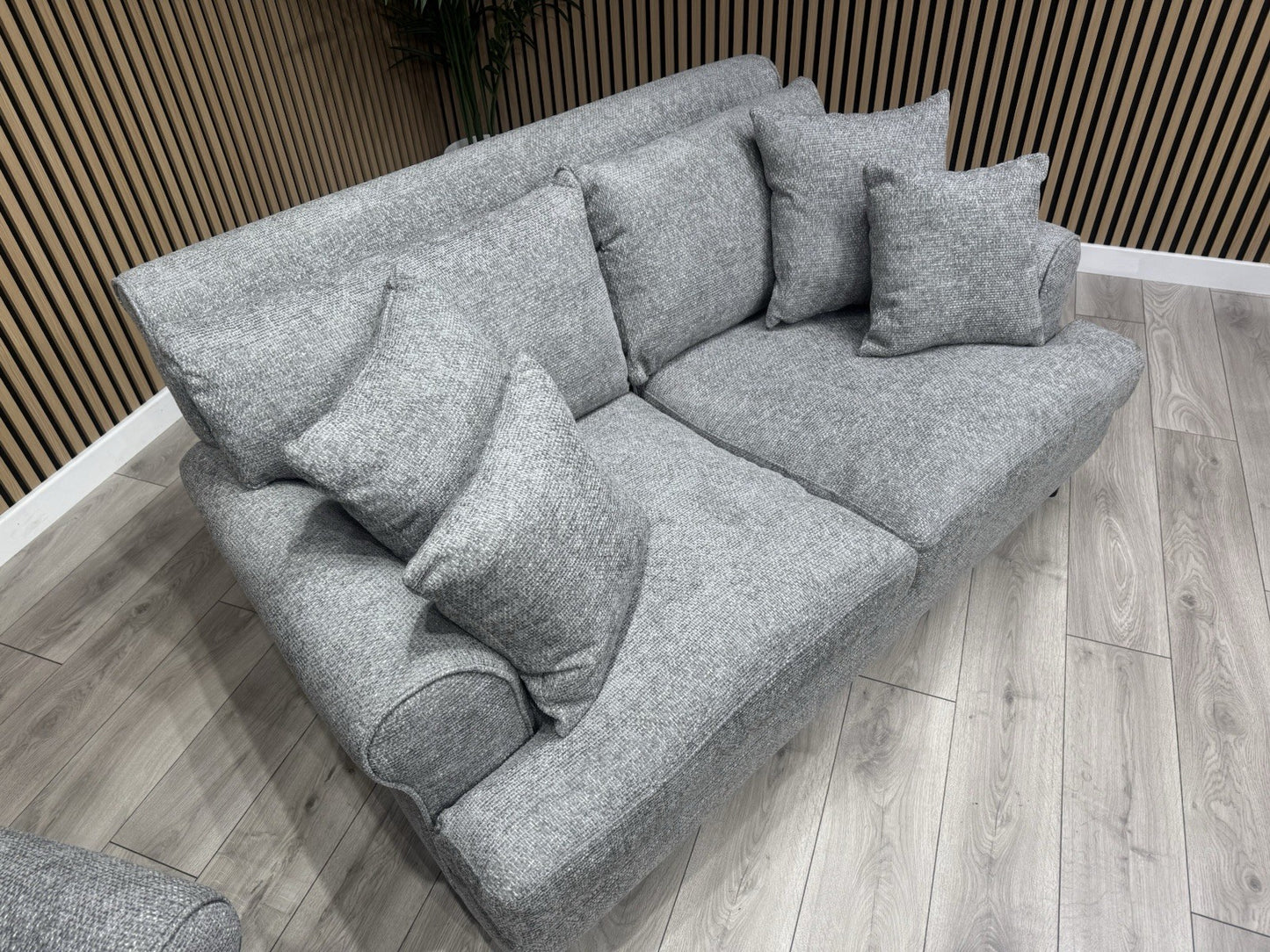 Laura Ashley LYNDEN Style Fabric 3 Seater + 2 Seater Sofa Set, Grey - RRP £2,700