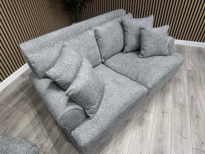 Laura Ashley LYNDEN Style Fabric 3 Seater + 2 Seater Sofa Set, Grey - RRP £2,700