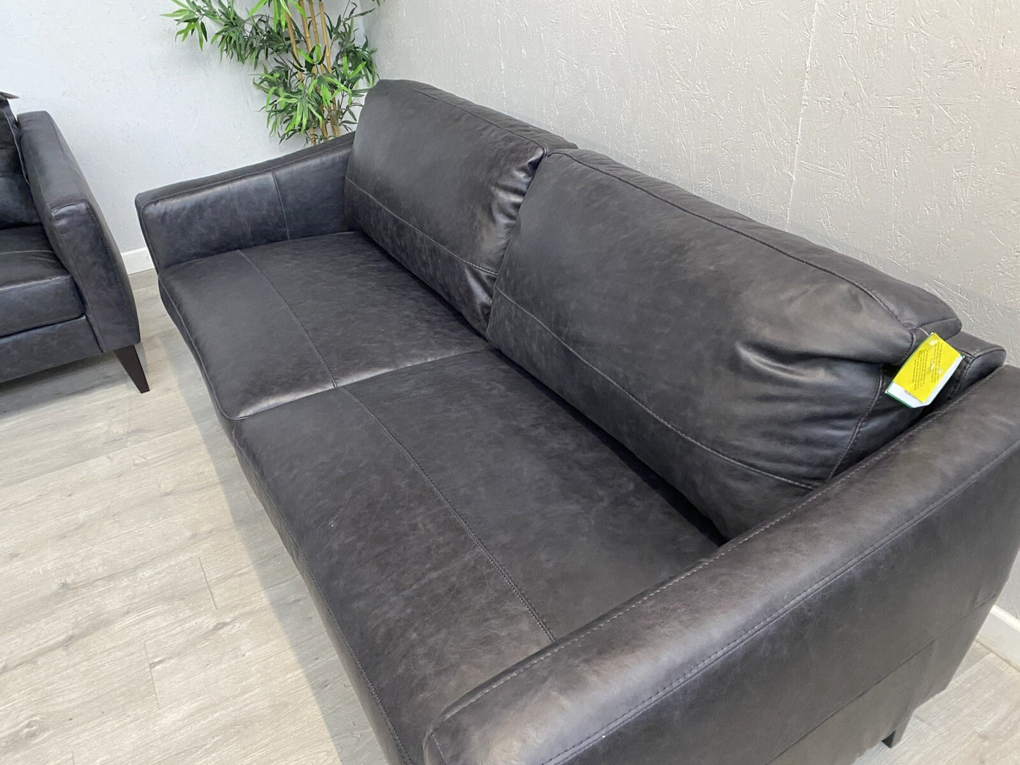 John Lewis BAILEY Style Leather 3 Seater + 2 Seater Sofa Set, Black - RRP £3,498