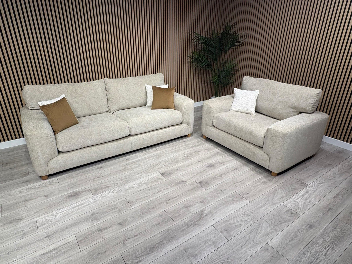 DFS Sample Enzo Fabric 3 Seater Sofa + Love Chair Set RRP £2599