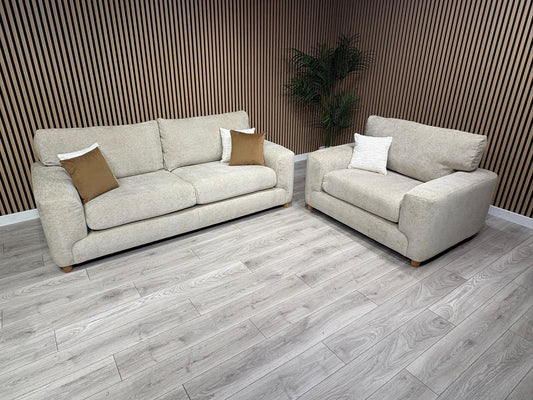 DFS Sample Enzo Fabric 3 Seater Sofa + Love Chair Set RRP £2599