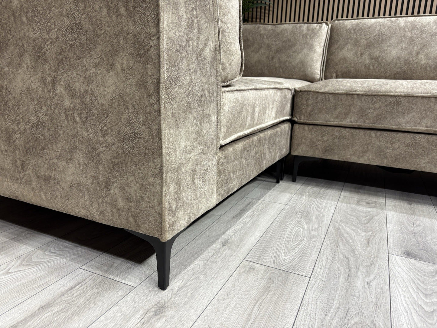 ELIJAH Modular Premium Fabric Corner Sofa, Mink - RRP £3,799