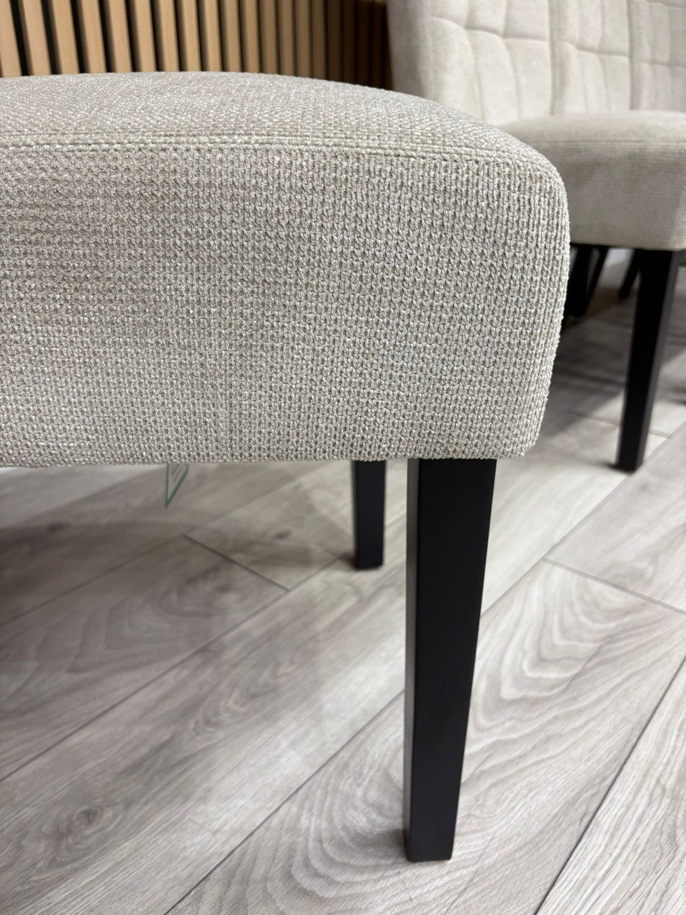 NEXT Sample - Flax Waffle Natural Fabric Dining Chairs