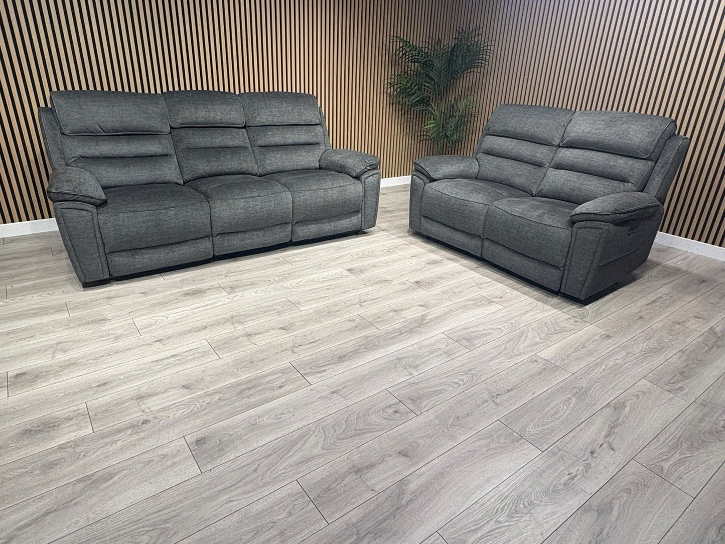 DFS New Lawson Power Recliner 3+2 Seater Sofa Set + Fold Down Table - RRP £2498