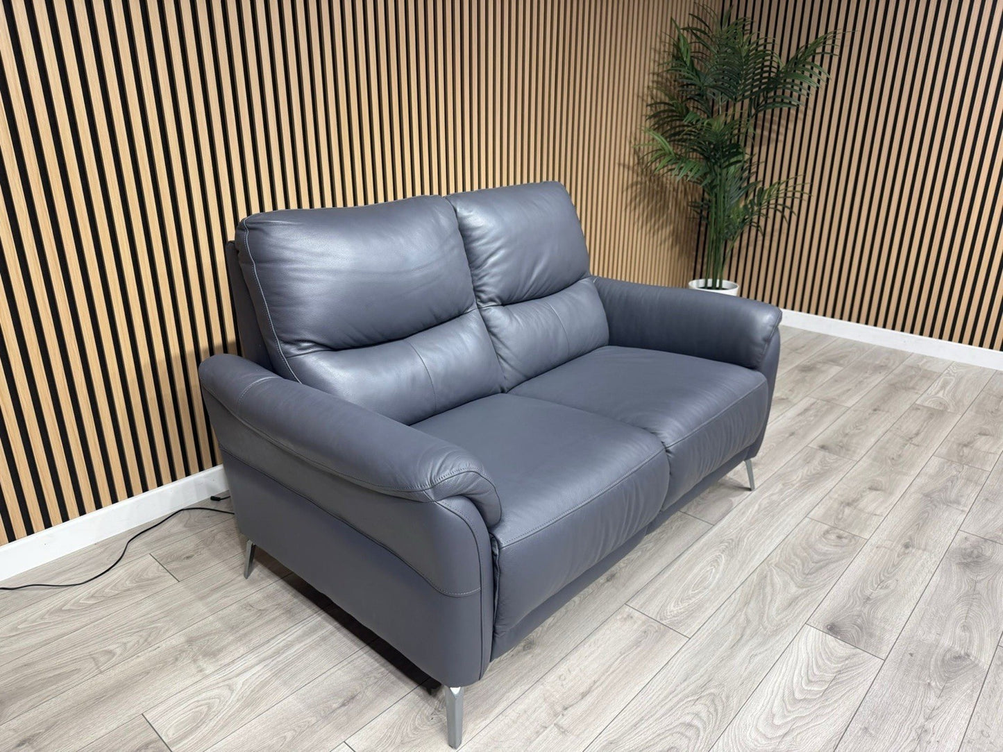 Furniture Village DAYTONA Leather 2 Seater Sofa, Lavender Grey - RRP £1,495