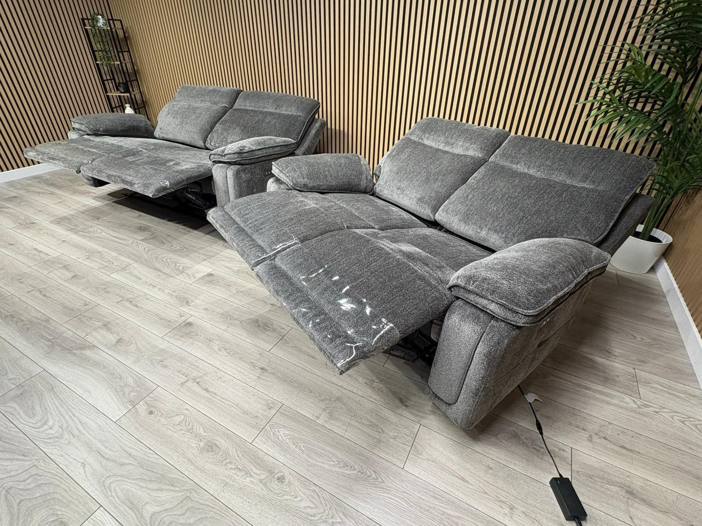 DFS Sample - Cadenza Style Fabric 3 + 2 Seater Power Sofa Set - RRP £2898