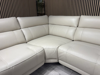 Furniture Village MOET Leather 2 Corner 2 Power Recliner Sofa + Stool RRP £5,390
