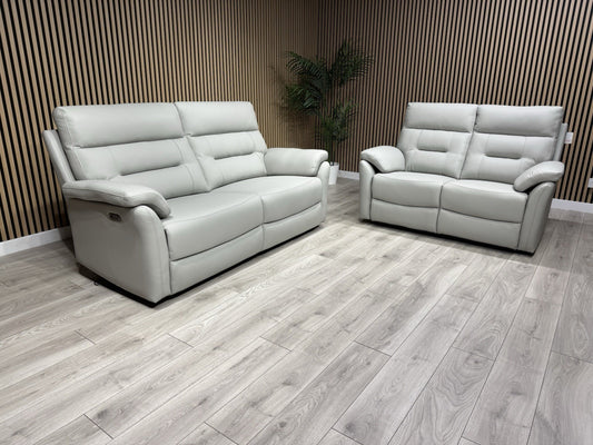 TREND Leather 3 + 2 Seater Power Sofa Set - RRP £4595