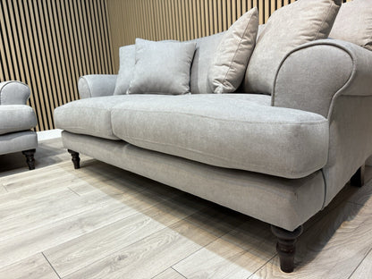Laura Ashley LYNDEN Style Fabric 3 Seater + 2 Seater Sofa Set, Grey - RRP £2,500