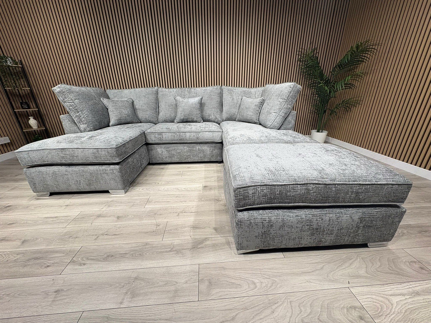 NEXT Premium Fabric U Shaped Corner Chaise Sofa + Footstool - RRP £2599