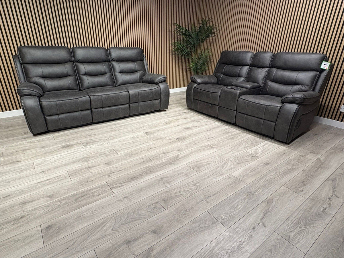 DFS Vinson Fabric 3+2 Seater Power Recliner Sofa Set + Console  - RRP £3899