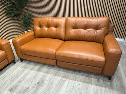 ScS Poltronesofa RUFFIO Leather 2 x 3 Seater Power Recliner Sofa Set - RRP £4498