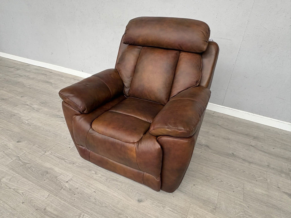 DFS Bravado Leather Power Recliner Armchair + Power Headrests - RRP £1,149