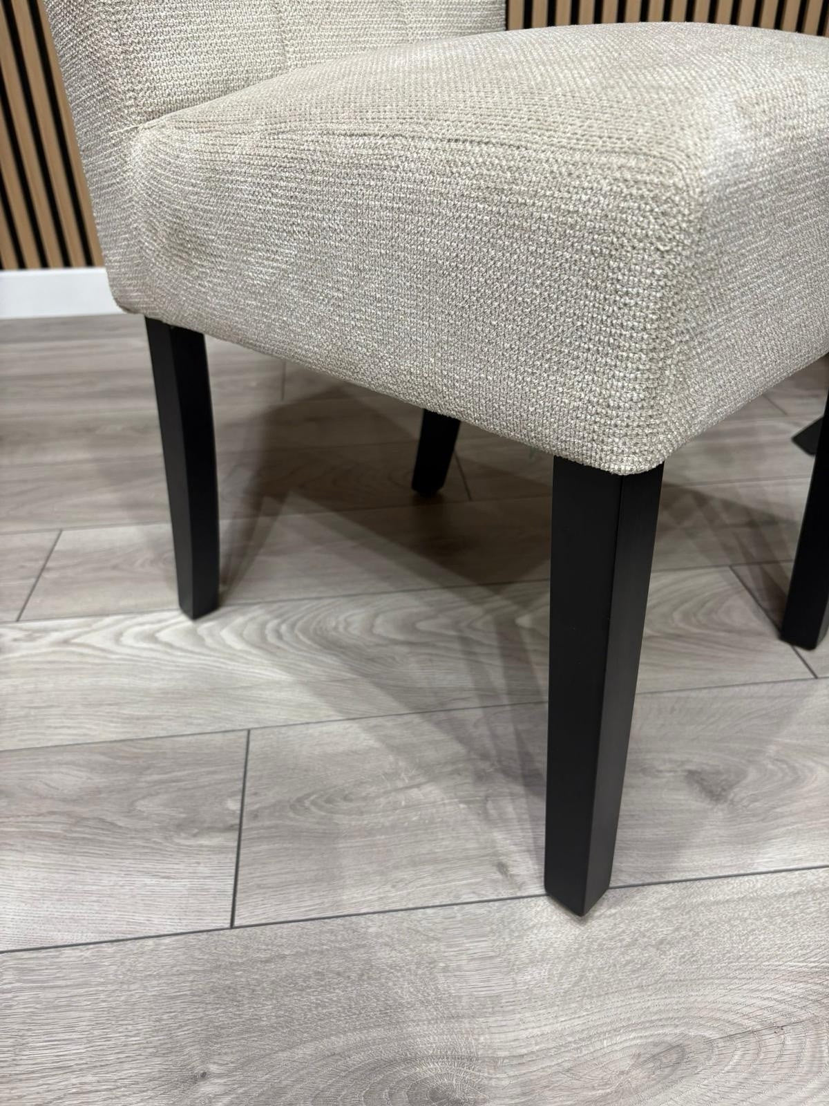NEXT Sample - LOWRY Oak Parquet Veneer Dining Table + 6 x Chairs - RRP £2,299