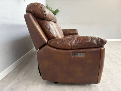 DFS Bravado Leather 3 Seater Sofa, Power Recliners, Fold Down Table - RRP £1,999