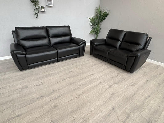 DFS Kaden Leather 3 Seater + 2 Seater Power Recliner Sofa Set - RRP £1,878