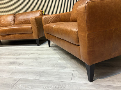 John Lewis BAILEY Style Leather 3 + 2 Seater Sofas, Armchair + Stool - RRP £4648
