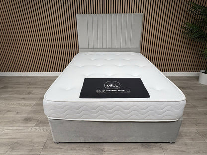 4ft6 Durham Bed Set, Inc Base + Headboard + Mattress (Storage Options Available)