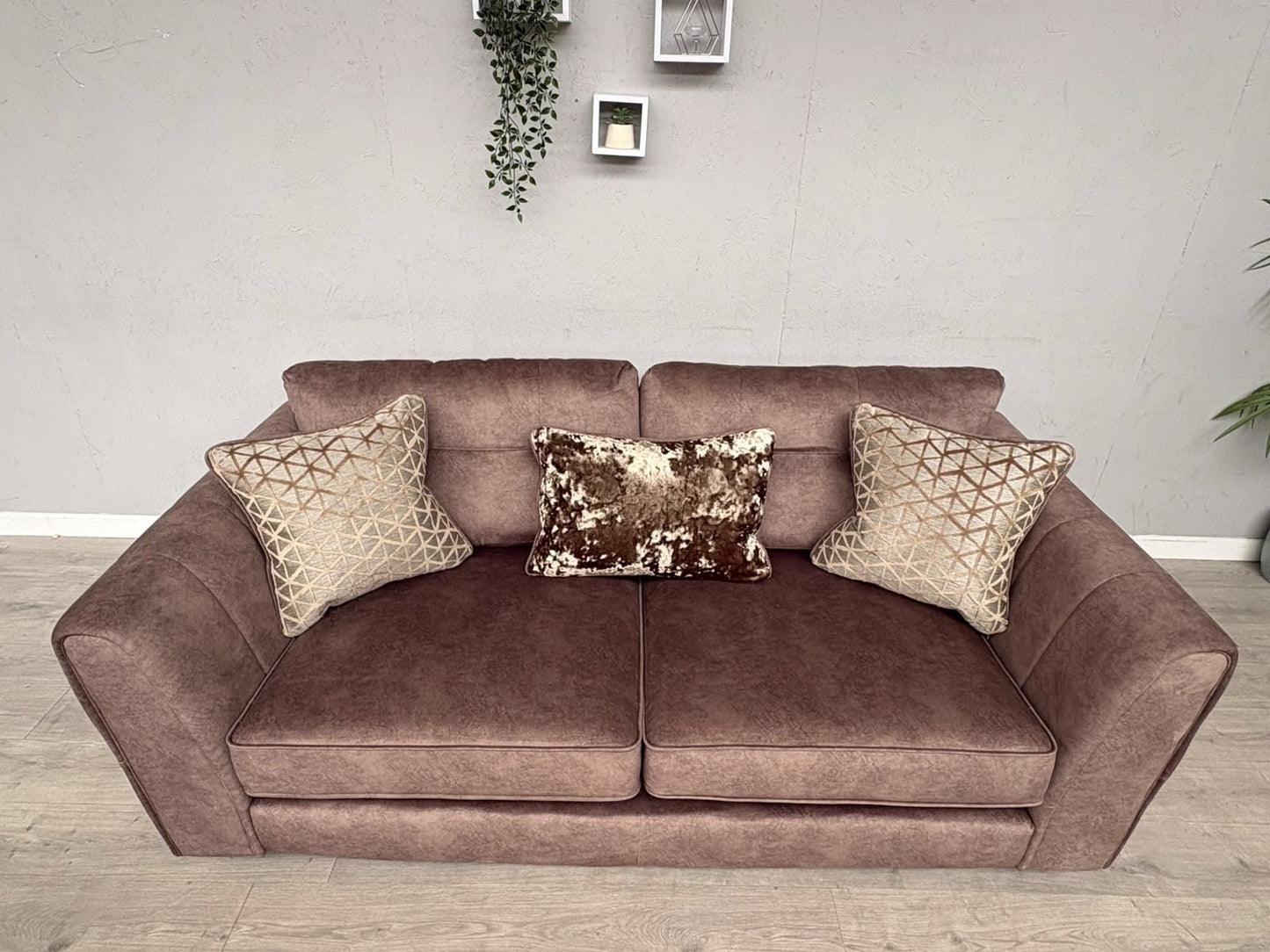 F.V MARIAH 3 Seater Fabric Classic Back Sofa + Storage Footstool - RRP £2590