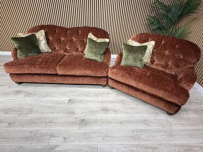 Alexander & James 3 Seater Button Back Sofa + Love Chair, RRP: £2895