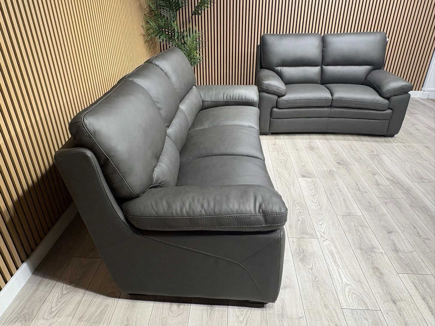 DFS Brooker Leather 3 Seater + 2 Seater Static Sofa Set  - RRP £3690