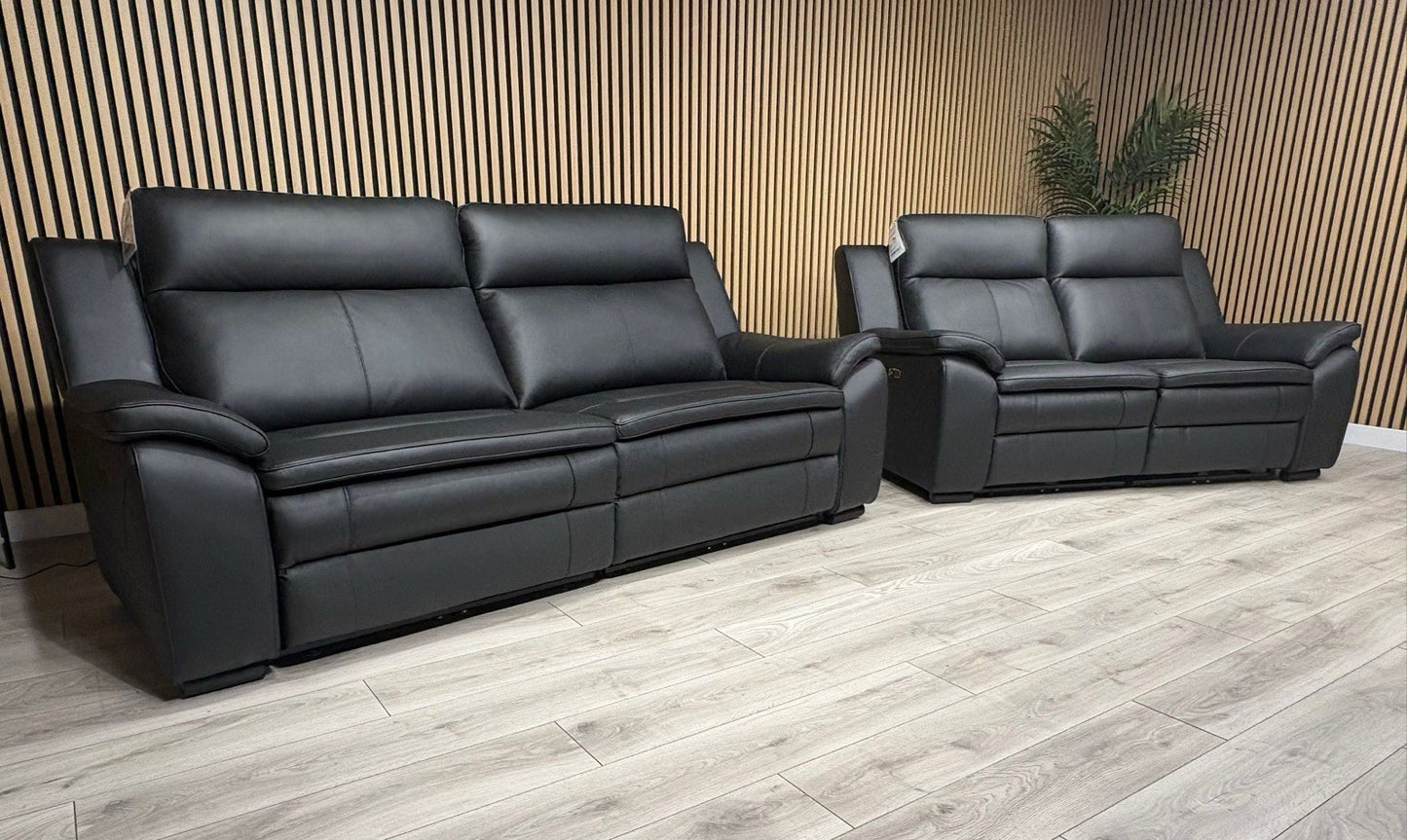 DFS Boston Leather 3 + 2 Seater Sofa Set, Power Recliners RRP: £4495
