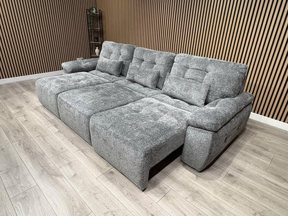 Dallas Electric Power Chaise Grey 3 Seater Sofa Bed - RRP £2500