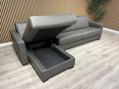 F.V Nicoletti Alcova 3 Seater Leather Sofa Bed with Storage Chaise RRP £4495
