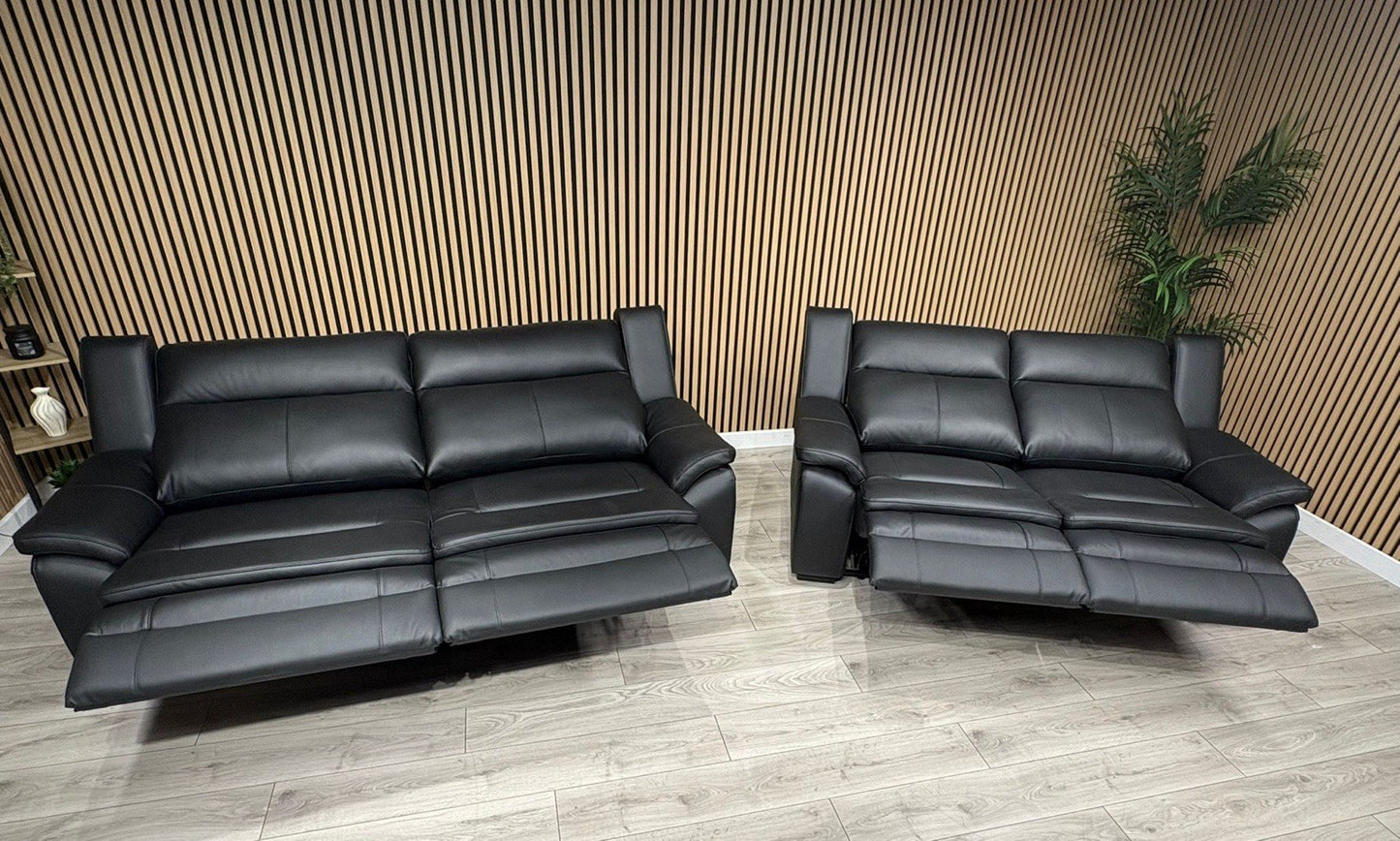 DFS Boston Leather 3 + 2 Seater Sofa Set, Power Recliners RRP: £4495