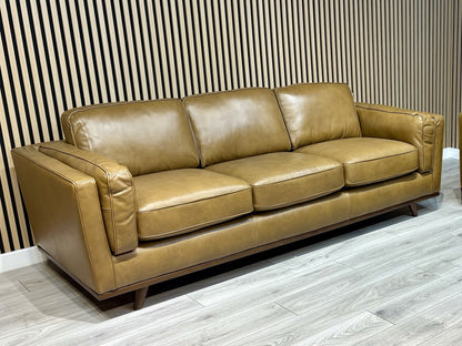 John Lewis Sample VALENCIA Leather 3 Seater Sofa, Caramel - RRP £2299