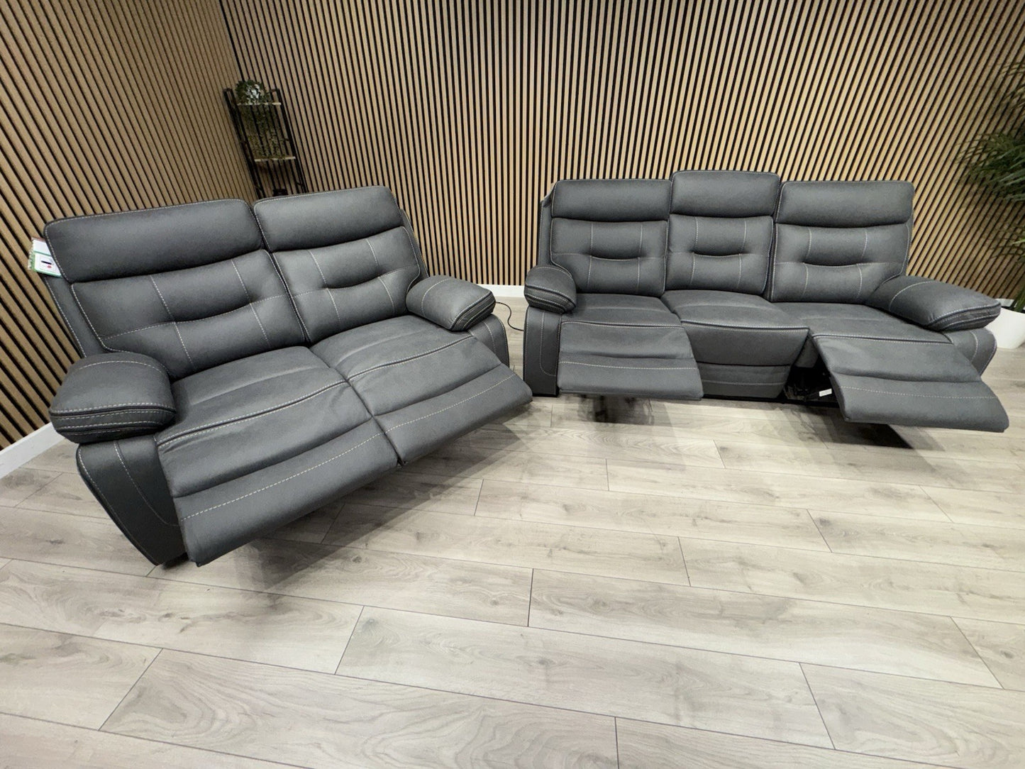DFS Eiger Style Fabric 3+2 Seater Power Sofa Set RRP £2788