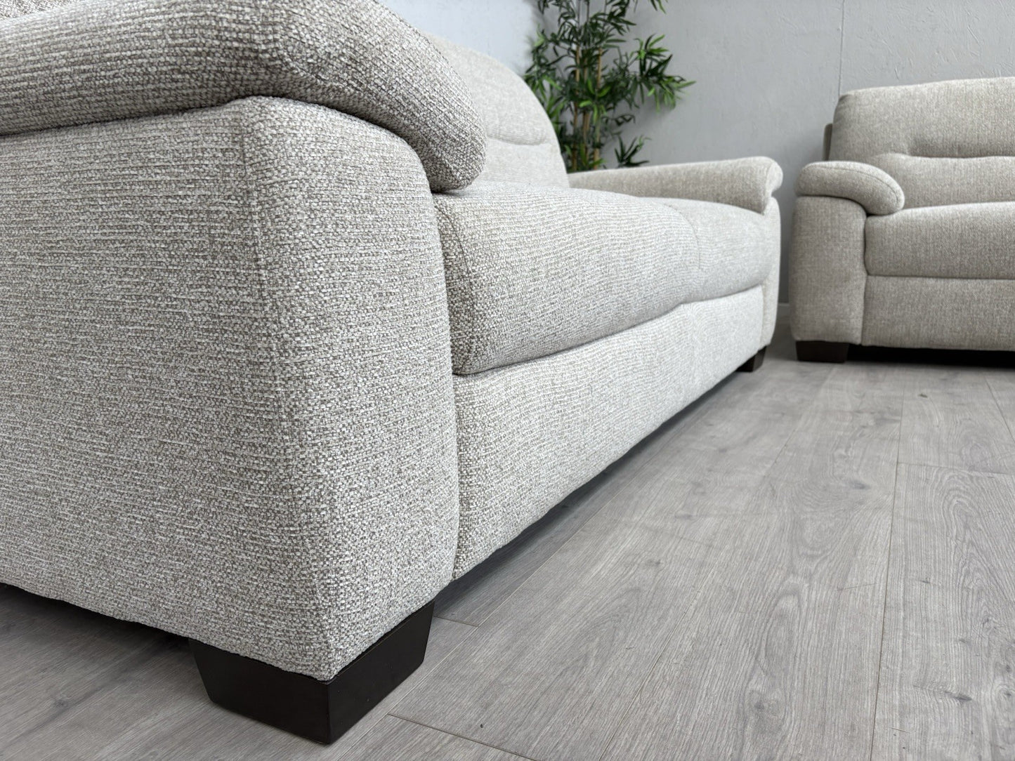 Furniture Village HETTY Fabric 2 x 3 Seater Sofa Set + Footstool- RRP £2,385