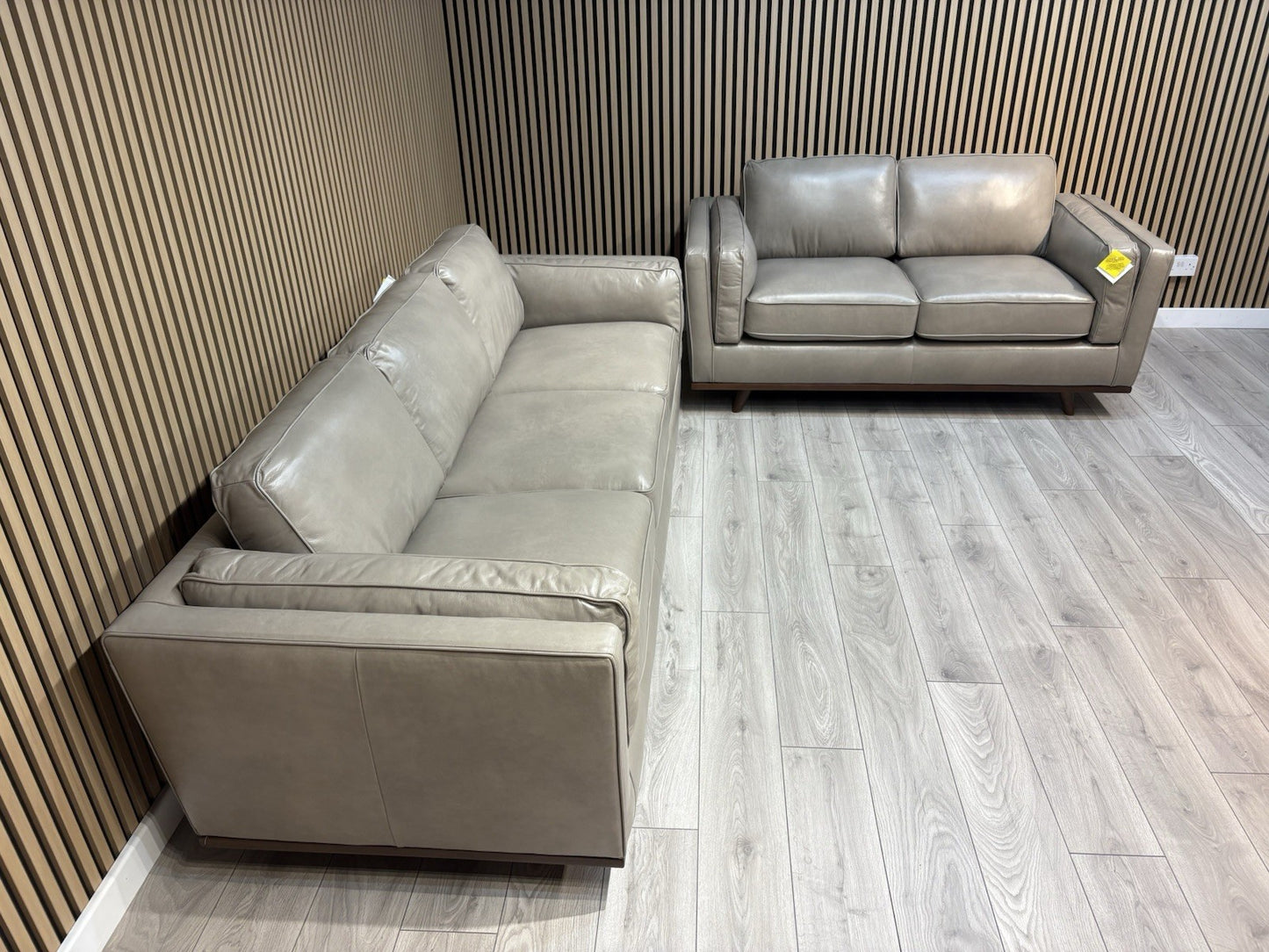 John Lewis Sample VALENCIA 3 Seater + 2 Seater Leather Sofa Set - RRP £4,398