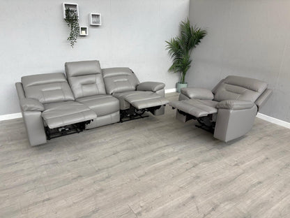 DFS Braylan Leather 3 Seater + Armchair, Power Recliner Sofa Set - RRP £2,248