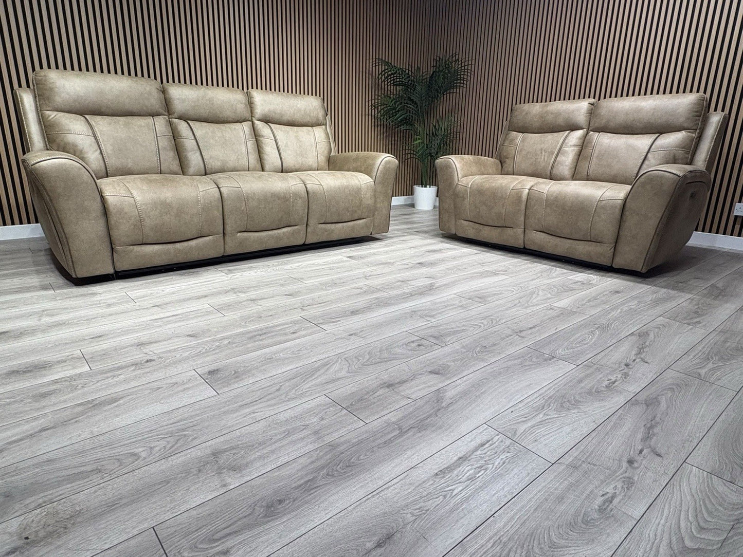 DFS 3 Seater + 2 Seater Fabric Power Recliner Sofa Set - RRP £3698