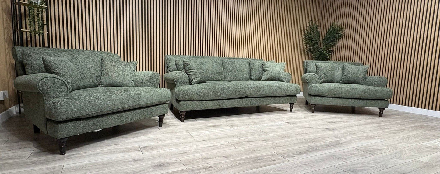 Laura Ashley LYNDEN Style Fabric 3 Seater Sofa + 2 x Armchairs Set - RRP £3695